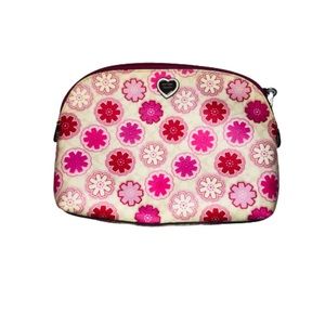 Coach Pink and White Cosmetic Bag